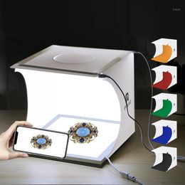 PULUZ 20 cm mini 2 painéis de LED caixa de fotos estúdio lâmpada de luz sem sombra almofada + estúdio de tiro tenda caixa de luz branca kit1