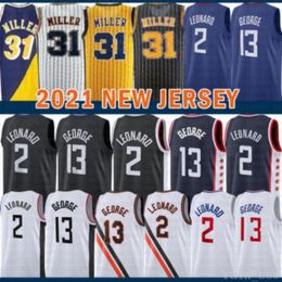 2021 Yeni Kawhi Basketbol Forması 2 Leonard Mens Paul 13 George Mesh Retro Reggie 31 Miller Victor 4 Oladipo Çoklu