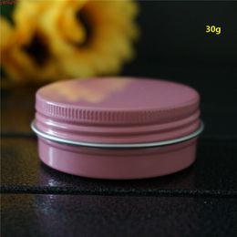 30g 52*21mm Empty Portable Aluminium Box Metal Tin Cans DIY 30ml Cream Refillable Jar Tea Pot Round Pink Containershigh qualtity