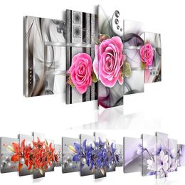 Huacan Full Square Diamond Embroidery Mosaic Multi-picture Diamond Painting 5pcs/set Flowers DIY Home Decoration 201202