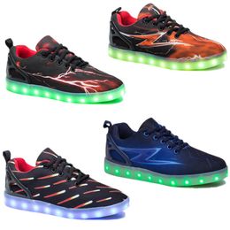 Casual luminous shoes mens womens big size 36-46 eur fashion Breathable comfortable black white green red pink bule orange two 53
