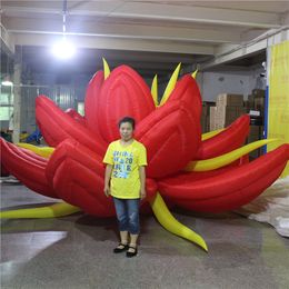Inflatable Flowers Inflatables Inflatables Lotus Flower With Blower and LED strip For Outside Stage or 2020 Music Party Decoration