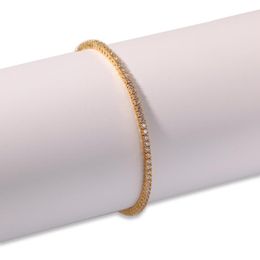 Men's Hip Hop Iced Out Cubic Zircon Bling Tennis Chain 2mm * 8inch Gold Bracelet Unisex Charm Creativity Bracelet Jewellery