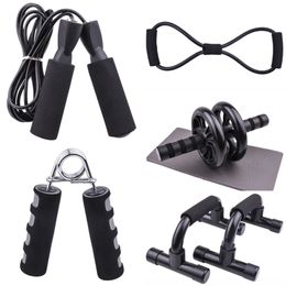 5PCS Fitness Supply Jump Ropes 8 Characters Tension Rope Push Up Stand Motion Suits Combinations Household Blacks 34yn L2