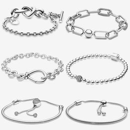 New 100% Authentic 925 Silver Bracelet For Women Top Quality Luxury Design Jewellery Beads Charm Bracelets Fit Pandora Charms With Box Lover Gift