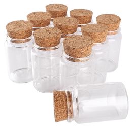 12 pieces 80ml 47*70*32mm Glass Bottles with Corks Spice Jars Vials Glass Container Wedding Farours