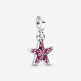 100% 925 Silver My Pink Starfish Dangle Charm Fit Original Me Link Bracelet Fashion Women DIY Jewellery Accessories