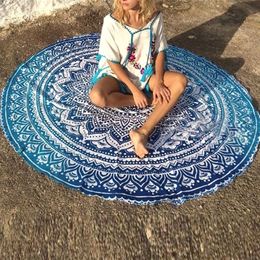 Mandala Round Tapestry Summer Beach Picnic Throw Rug Blanket Bohemia Mats Home Household Accessories 220301