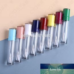 100pcs 8ml Transparent Lip Gloss Tubes White/Yellow/Blue/Purple Cap Lip Glaze Refillable Bottle Lipgloss Tubes