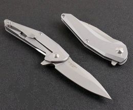 Special Offer Flipper Folding Knife 9Cr18Mov Gray Titanium Coated Blade CNC Stainless Steel Handle EDC Pocket Knives Ball Bearing Washer Fast Open Knives
