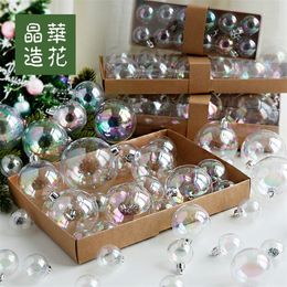 Holiday Decoration Christmas Transparent Decoration Ball Colourful Bubble Christmas Ball Set Decoration Transparent Ball Ornament 201128