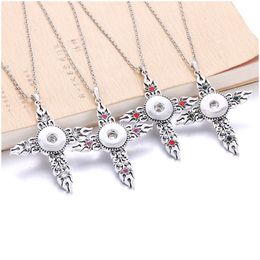 Boom Life Trendy Faith Cross Style Snap Necklace & Pendant With Link Chain Fit 18mm Snap Button Jewellery F jllyCc