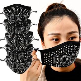 designer diamond Colourful mask bling print boss queen rhinestone women party washable sexy face sex fashion party adjustable mask