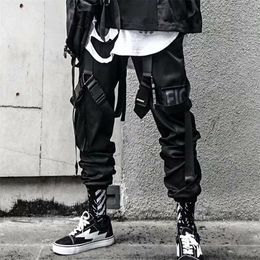 Streetwear men's overalls harem hip hop casual sports joggers cargo trousers fashion tactical pants men 201027