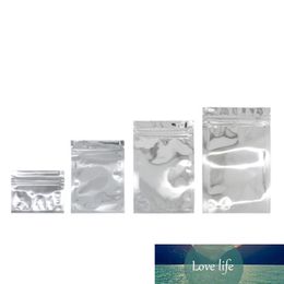 100Pcs Silver Aluminium Foil Snack Retails Packaging Bag Resealable Mylar Foil Crafts Candy Tea Zip Lock Storage Bags
