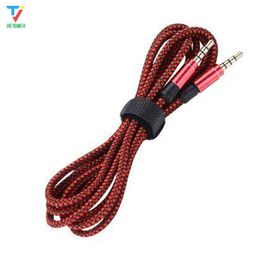 Audio Cable 3.5MM Jack To Jack 1.5m Male to Male Nylon AUX Pair Recording Car Audio Aux Cord Dropshipping 500pcs/lot