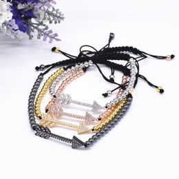 New Fashion Pave Setting CZ Arrow Bracelet Bohemia Style Bead Charm Bracelets For Women Men High Quality Jewellery Gift