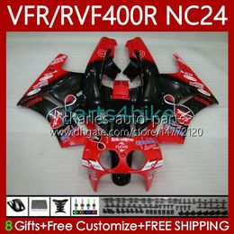 Motorcycle Body For HONDA RVF400R RVF400 R VFR400R 87 88 Red black Bodywork 78No.82 NC24 V4 RVF VFR 400 VFR400 R 400RR VFR 400R 1987 1988 VFR400RR 87-88 Fairing Kit
