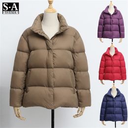 New Winter Down Jacket Women Puffer Jacket Light Slim Warm Down Coats Female Casual Tops Winter Plus Size Parka for Women 201103