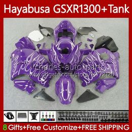 Bodywork For SUZUKI Hayabusa GSXR-1300 GSXR 1300 CC GSX-R1300 1996 2007 Bodys 74No.305 GSXR1300 1300CC 96 97 98 99 00 01 Purple&flames GSX R1300 02 03 04 05 06 07 Fairing