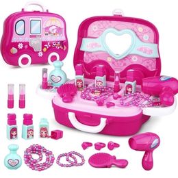Kids Makeup Toys Girls Games Baby Cosmetics Pretend Play Set Hairdressing Make Up Beauty Toy For Girl Developing Game LJ201009