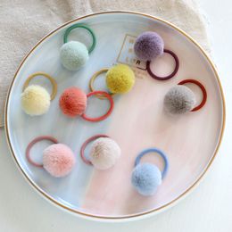 Baby mink ball hair rope cute candy Colour hair accessories GD1200