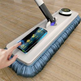Magic Self-Cleaning Squeeze Mop Microfiber Spin And Go Flat Mop For Washing Floor Home Cleaning Tool Bathroom Accessories 211224