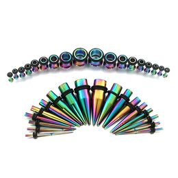 36pcs/lot 1.6-10mm Ear piercing Kit Body Arts Jewelry 316 Stainless Steel Tapers and Plugs Ear Tunnels Gauges Expander Set