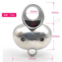 NXY Cockrings Stainless Steel Male Chastity Device Ball Stretcher Enhancer Scrotum Restraint Testicle Binding Cage Protector Cock Penis Ring 0214