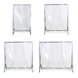 Clear Waterproof Dustproof Zip Clothes Rail Cover Clothing Rack Cover Protector Bag Hanging Garment Suit Coat Storage Display T200206x