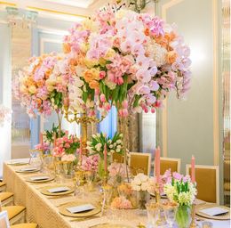 Flower Pillar Gold Metal Flower Stand Event Beautiful Shape Frame for Wedding Decoration