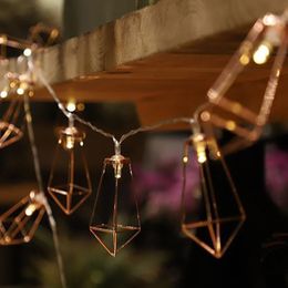 3M LED String Light 20LEDs Drop Frame Rose Gold Geometric Fairy Night Lights Christmas Decorative Lights for Home Outdoor 201203