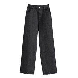Neohil 5XL Winter Fashion Women Black Straight Denim Ankle-Length Jeans High Waist Casual High Street Wide Leg Pants P9718 201223