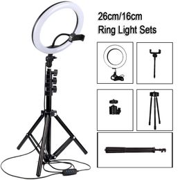 Dimmable LED Selfie Ring Light USB ring lamp Photography Light with 1.6m tripod stand For Makeup Youtube Video Phone Studio lamp