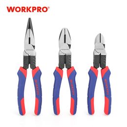 WORKPRO High-Leverage Pliers Set Long Nose Pliers combination pliers Wire Cable Cutter Tools 50% Labor Power Saving Y200321