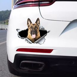 B0134 Self-adhesive 3D Decal Pet Dog German Shepherd Car Sticker Waterproof Auto Decors on Bumper Rear Window Trolly Case