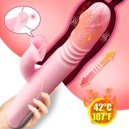 NXY Vibrators Heating Telescopic Dildo Silicone Vibrator Tongue Soft Licking Clitoris for Women g Spot Stimulating Vibrators Adult Sex Toys 0105