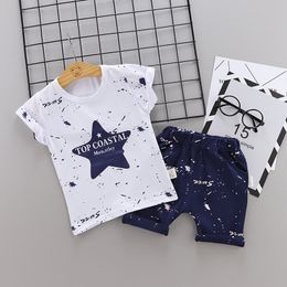 2Pcs Kids Baby Boys Clothing Sets Boy Girls Cotton star T-shirt Tops+Short Pant Summer Children Clothes