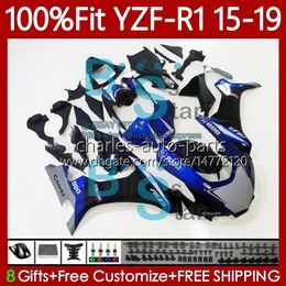 OEM Bodywork For YAMAHA YZF-R1 YZF1000 YZF R 1 1000CC YZFR1 15 16 17 18 19 Fairings 104No.14 YZF R1 1000 C 2015 2016 2017 2018 2019 YZF-1000 15-19 Injection Body white blue blk