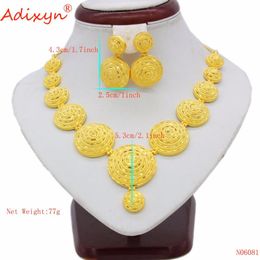 Earrings & Necklace Adixyn India Gold Colour Copper Jewellery Sets Choker African Nigerian Bridal Wedding Accessories Gift N06081274b