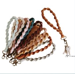 Cotton Rope Woven Keychain Pendant Party Tassels Keychains Hand Knitting Bag Hanging Accessories Parties Gift Supplies RR12200