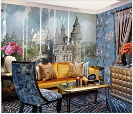 Custom Photo Wallpapers murals for walls 3d Fashion Hand-painted urban landscape castle living room sofa decorative painting wall papers