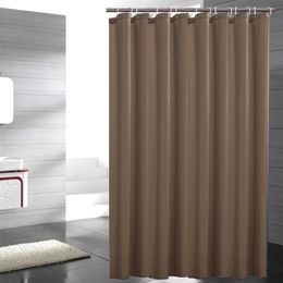 Solid Polyester Home Shower Curtain Mildew Resistant Bath Curtain for Hotal Waterproof Fresh Durable Bathroom Partition Curtain LJ201130