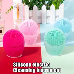 Ultrasonic Silicone Electric Facial Cleansing Brush Sonic Face Cleanser Cleansing Skin Mini Washing Massager Brush Rechargeable Y1226N