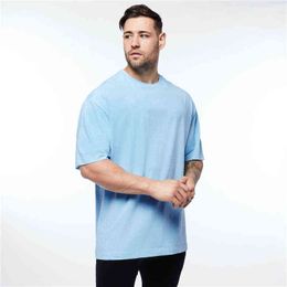 New Mens Fashion Oversize Short Sleeve Casual Shirts Brand Mesh Casual Clothing Bodybuilding Fitness Tights Gym Sports Tshirt G1222