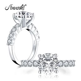 AINUOSHI Fashion 925 Sterling Silver 2.65ct Round Cut Engagement Ring Simulated Diamond Wedding 9.0mm Bridal Ring Jewelry Gift Y200106