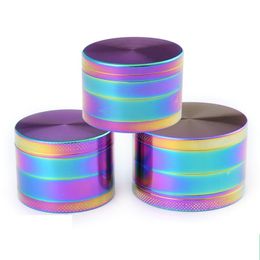 Hot selling seven Colour plate zinc alloy smoke grinder dazzle Colour 4 layers 4 sizes alloy smoke grinder smoke grinding tools T3I51515