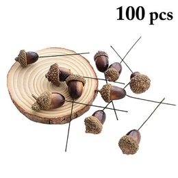 Christmas Decorations 100pcs Acorns Mini Artificial Fake Foam Fruits And Vegetables Berries Flowers Plant For Home Wedding Tree Decoration1