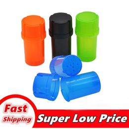 Multi-function plastic smoking Tobacco Grinder 3 layers Crusher dry Herb Spice Grinding Crusher Airtainer Storage Container Case