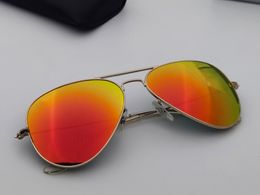Classic brand Pilot Men Women Sunglasses Metal Frame Colour Gradient Glass lens size 58mm 62mm suitable beach shading fishing with case